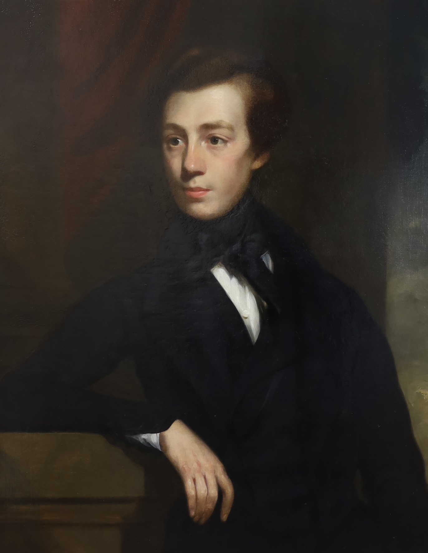 Victorian School, oil on canvas, Half length portrait of a gentleman, 90 x 69cm